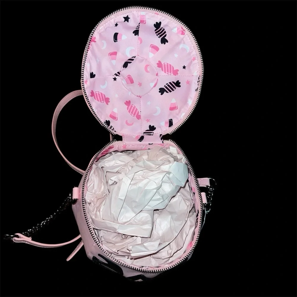 Mad Engine Round Pumpkin Jack O Lantern Handbag Purse New Halloween  NWT - Picture 8 of 11